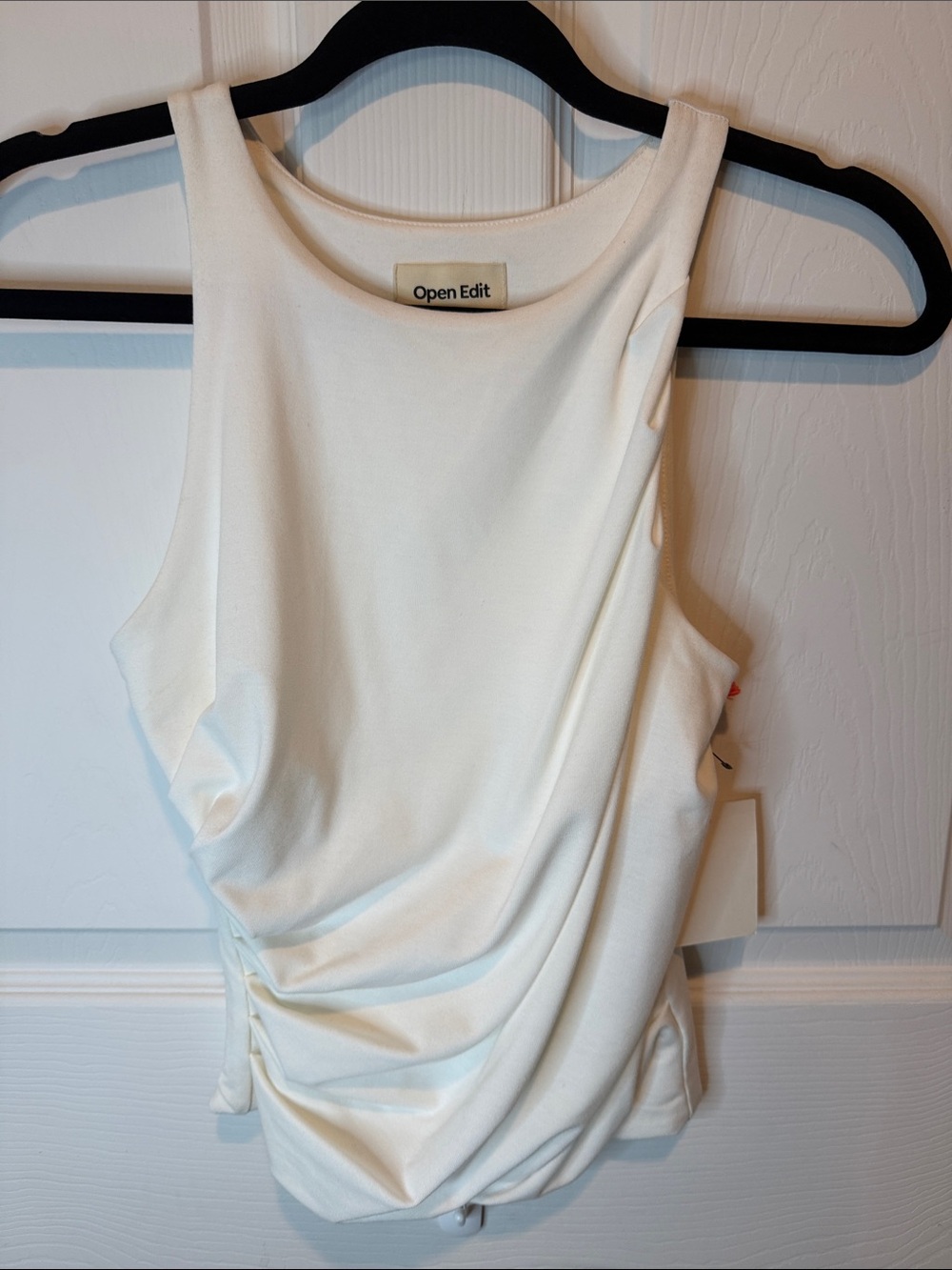 Open Edit Women's White Drape Tank Top
